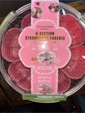 🍓🩷Phantom Chef 6-Section Strawberry Snackle - Pink NWT 🩷🍓